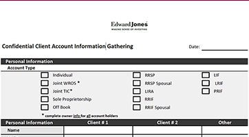 Confidential Client Account Information Gathering Form