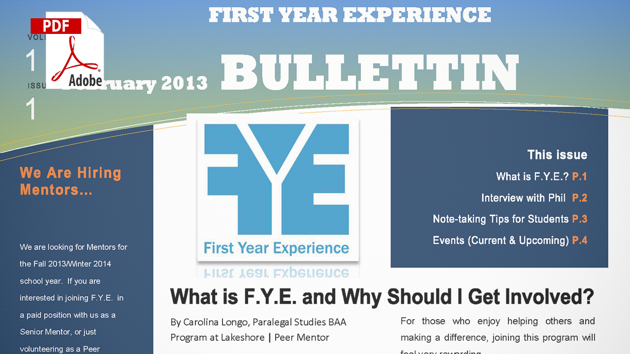 Featured Articles, First Year Experience Bulletin