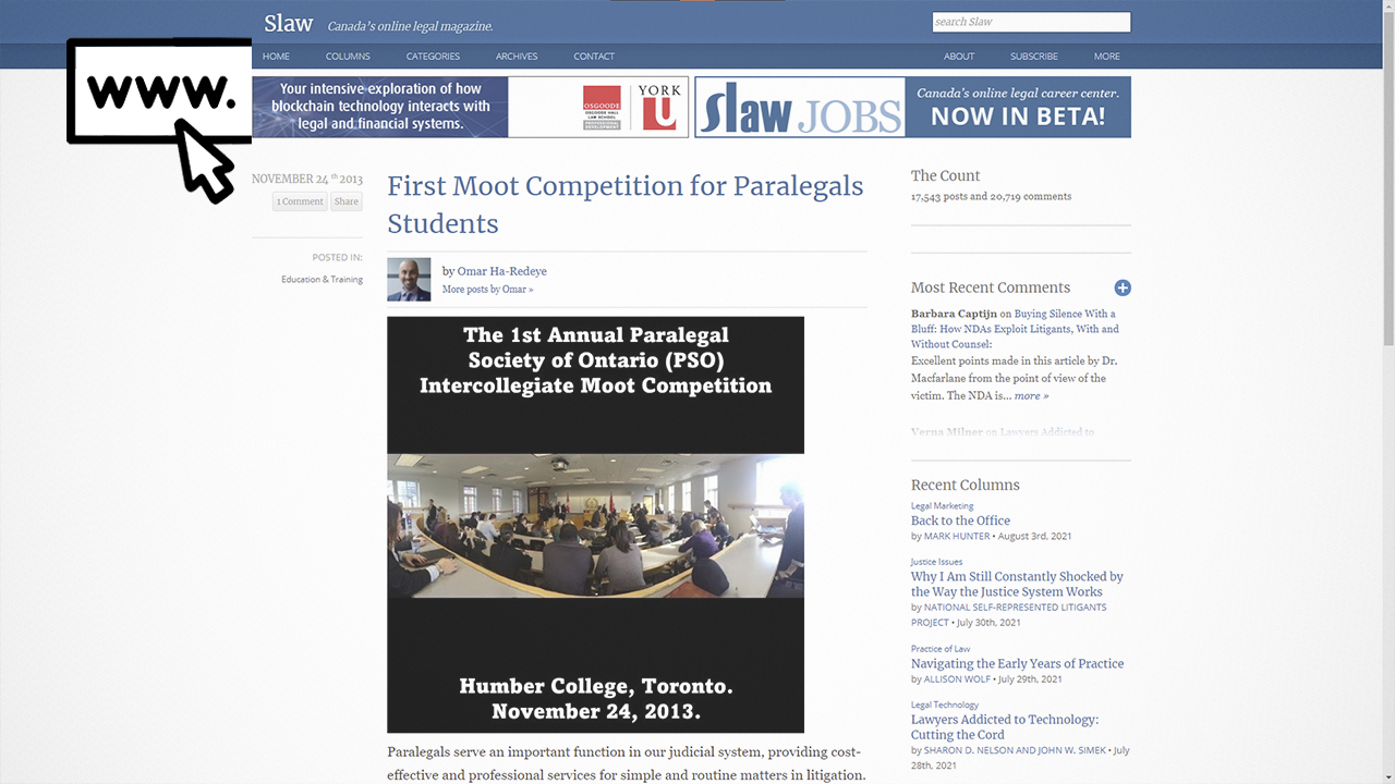 2013 Paralegal Cup SLAW News Article
